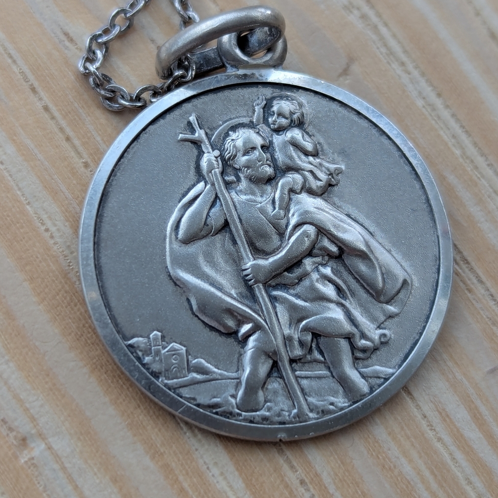 Large Sterling Silver Saint Christopher